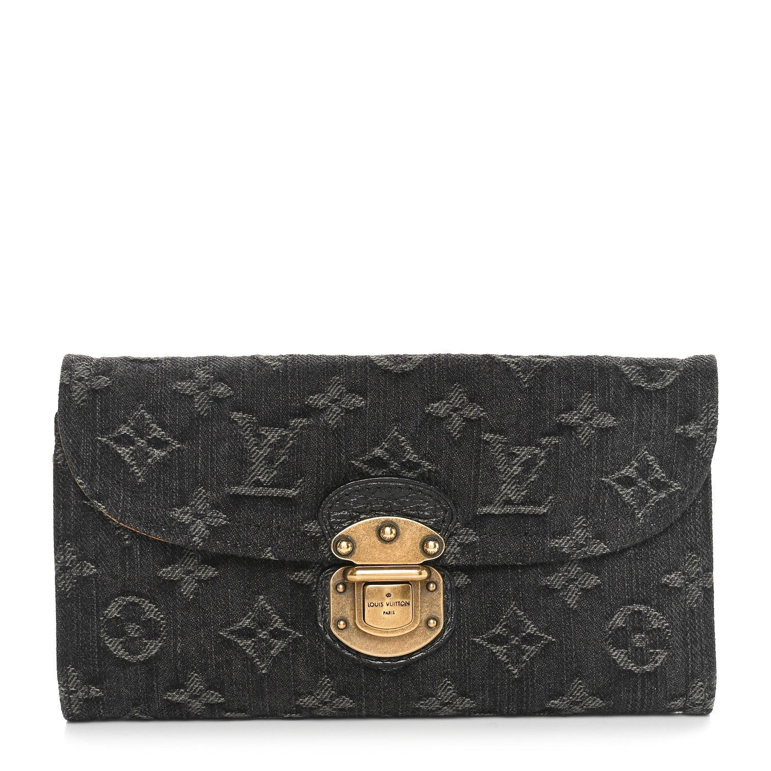 LOUIS VUITTON LV AMELIA DENIM WALLET BLACK