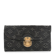 LOUIS VUITTON LV AMELIA DENIM WALLET BLACK