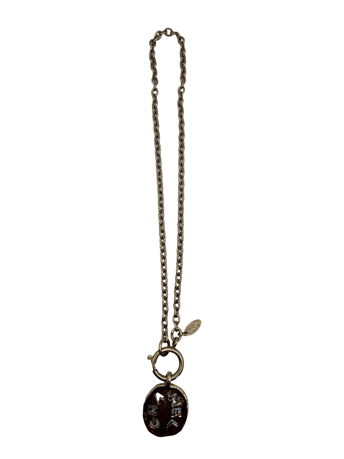 Chanel Vintage CHANEL Letter Cut-Out Medallion Necklace