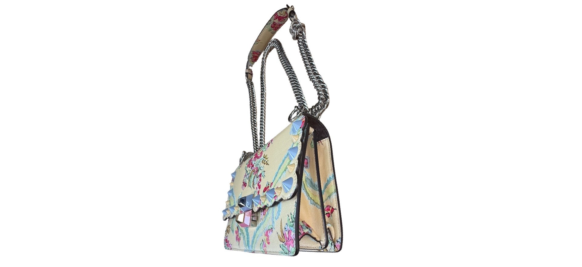 Fendi Kan I floral shoulder bag with scalloped edges