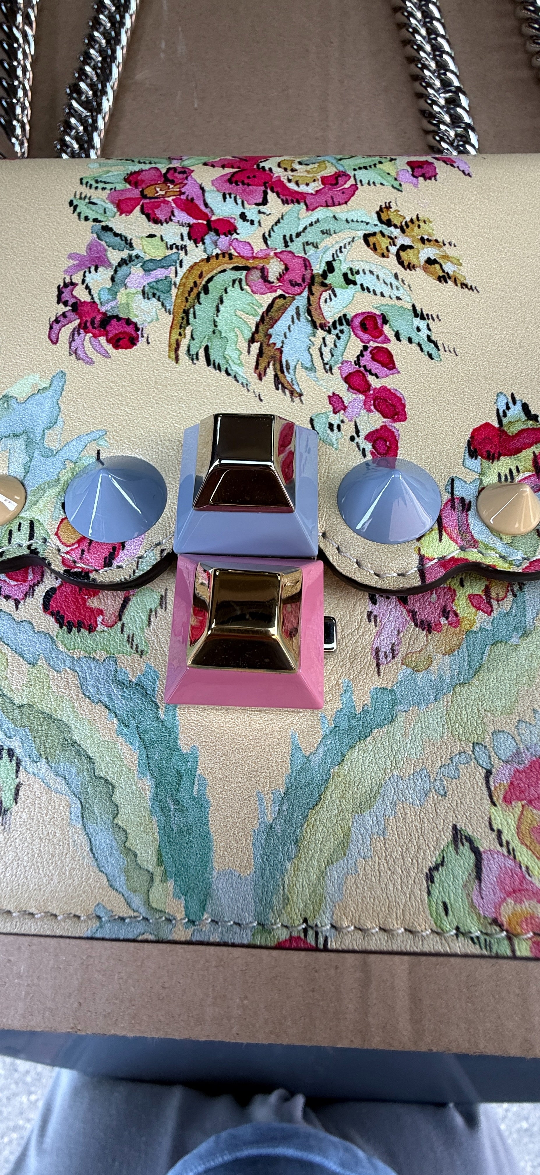 Fendi Kan I floral shoulder bag with scalloped edges