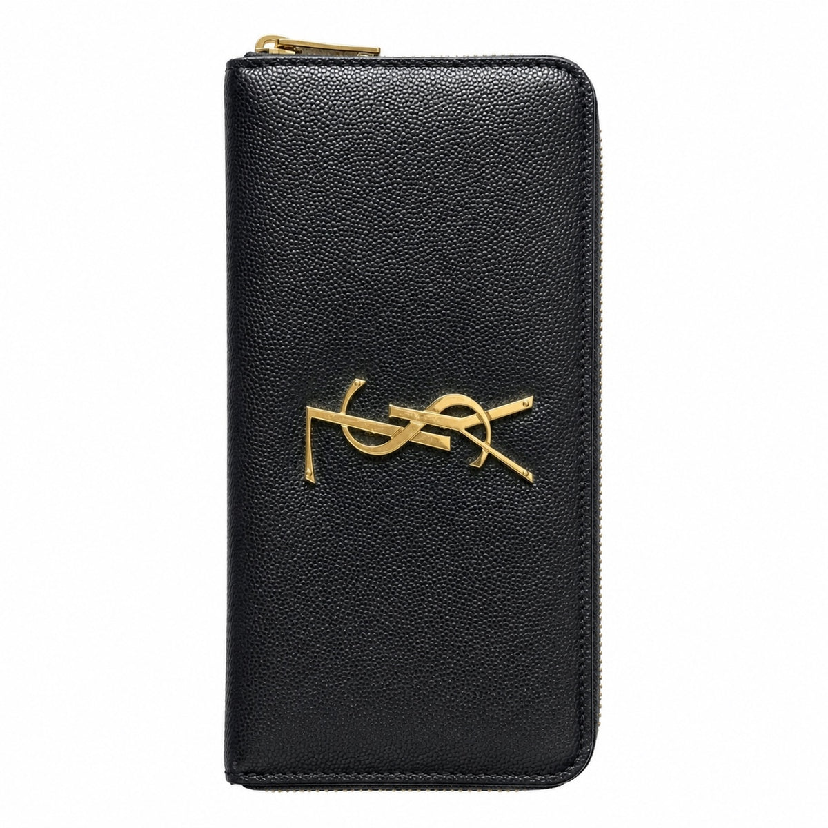 Saint Laurent black zip around wallet