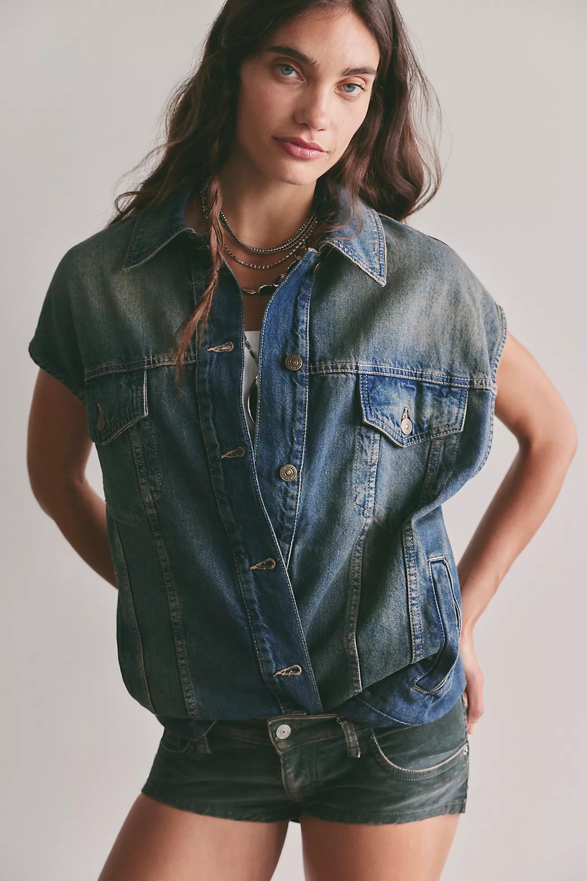 We The Free Goldie Denim Vest by Free People