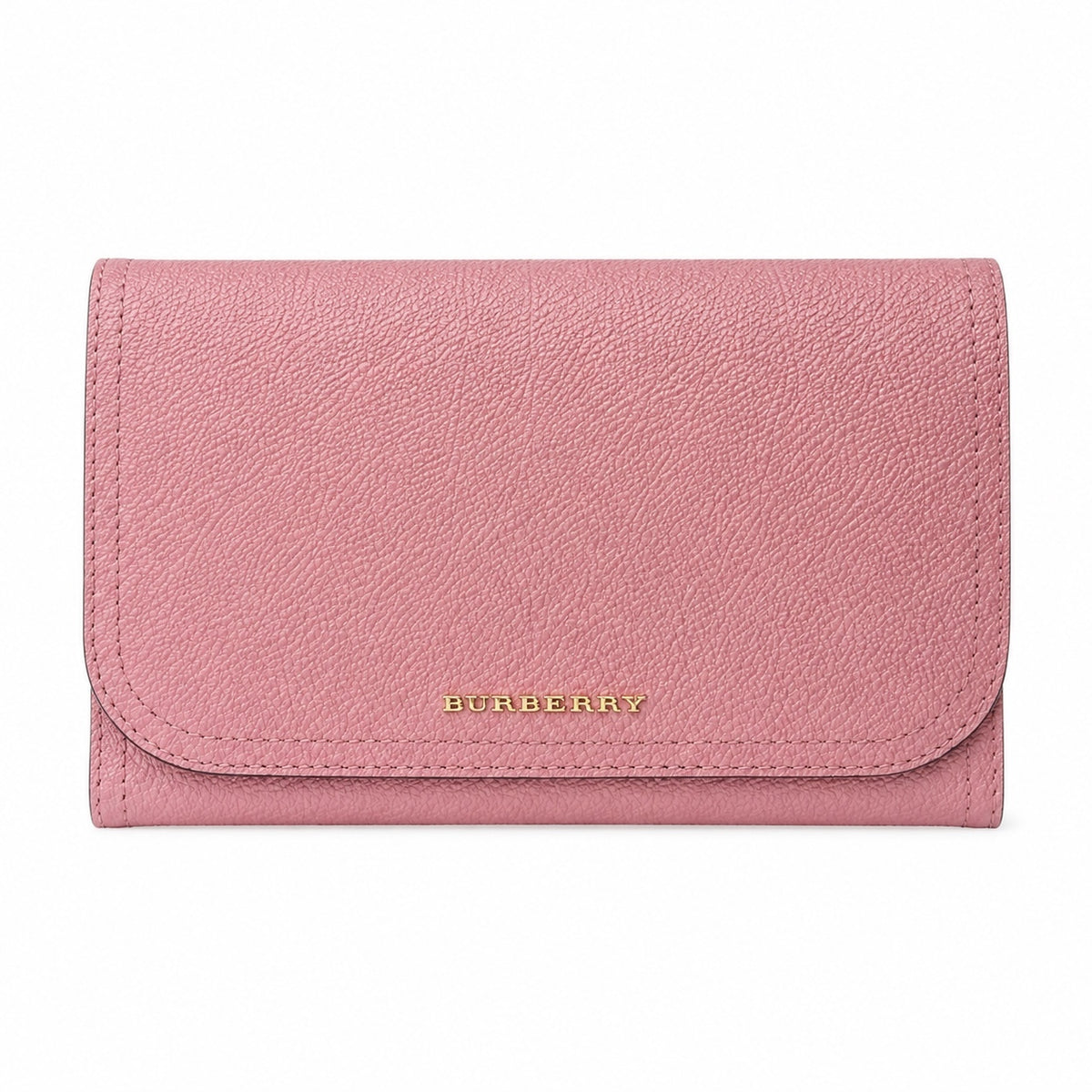 BURBERRY Dusty Pink Grained Leather Kenton Continental Wallet