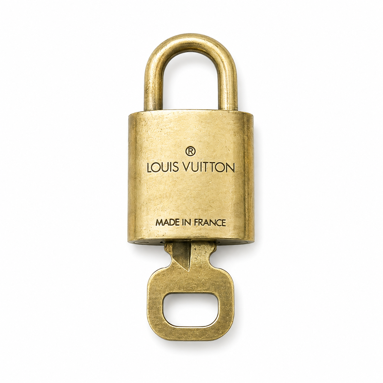 Louis Vuitton brass padlock with matching key #314.