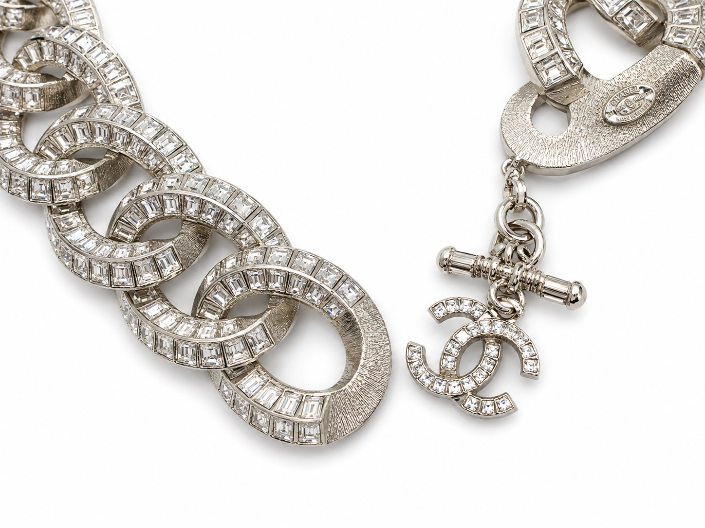 CHANEL STRASS CURB CHAIN CHOKER SHORT NECKLACE