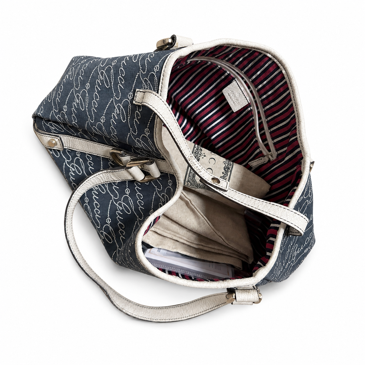 Gucci Vintage - Canvas Pelham Tote Bag - Blue - Leather Handbag - Luxury High Quality