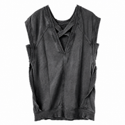 Daily Practice by Anthropologie Black Sleeveless Crisscross Sweatshirt Dress/Top