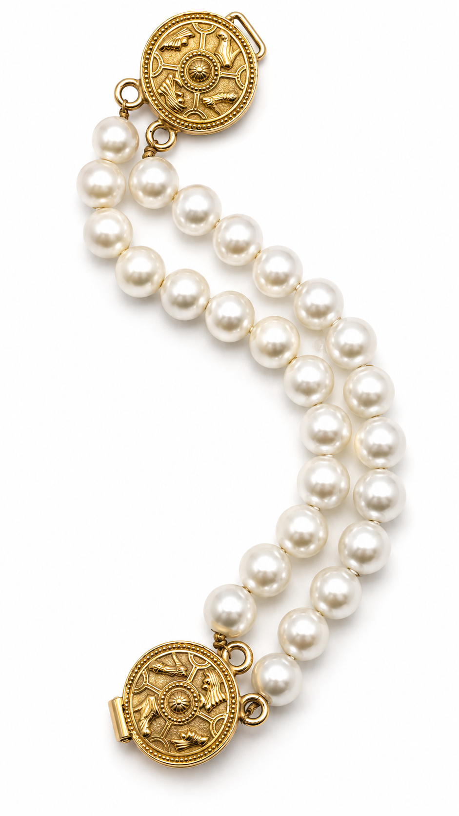 FERRAGAMO VINTAGE GOLD PLATED PEARL BRACELET