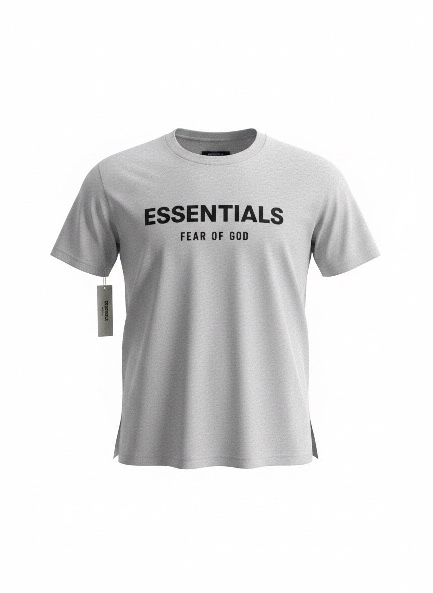 Fear of God ESSENTIALS Core Logo T-Shirt – Smoke Grey | Unisex