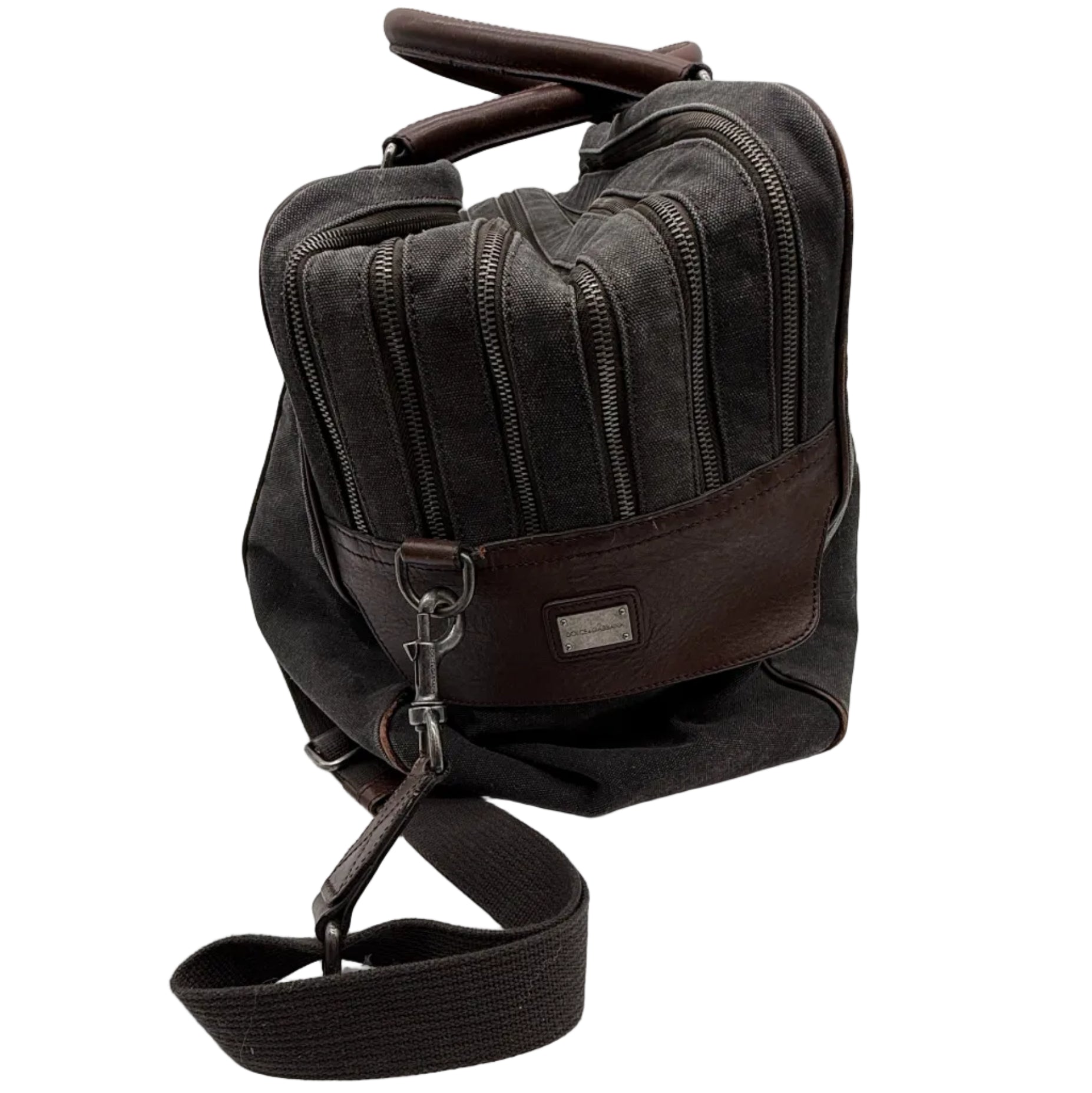 Dolce & Gabbana Canvas & Leather Weekender Duffel Bag | Travel Carry-On | Italy