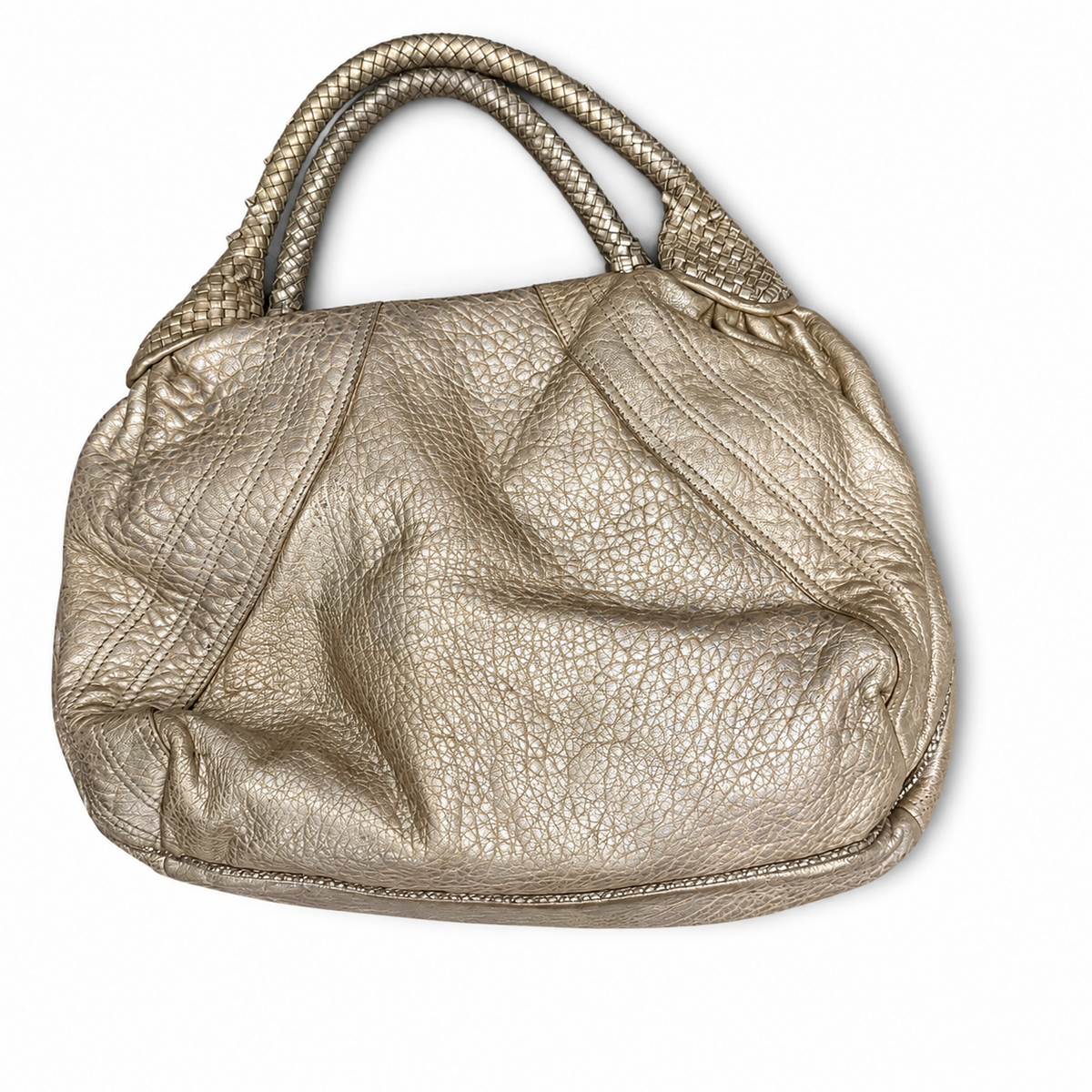 Fendi Bimetal Gold Nappa Leather Spy Bag