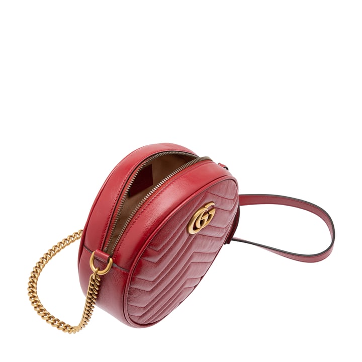 GUCCI MINI GG MARMONT ROUND SHOULDER RED