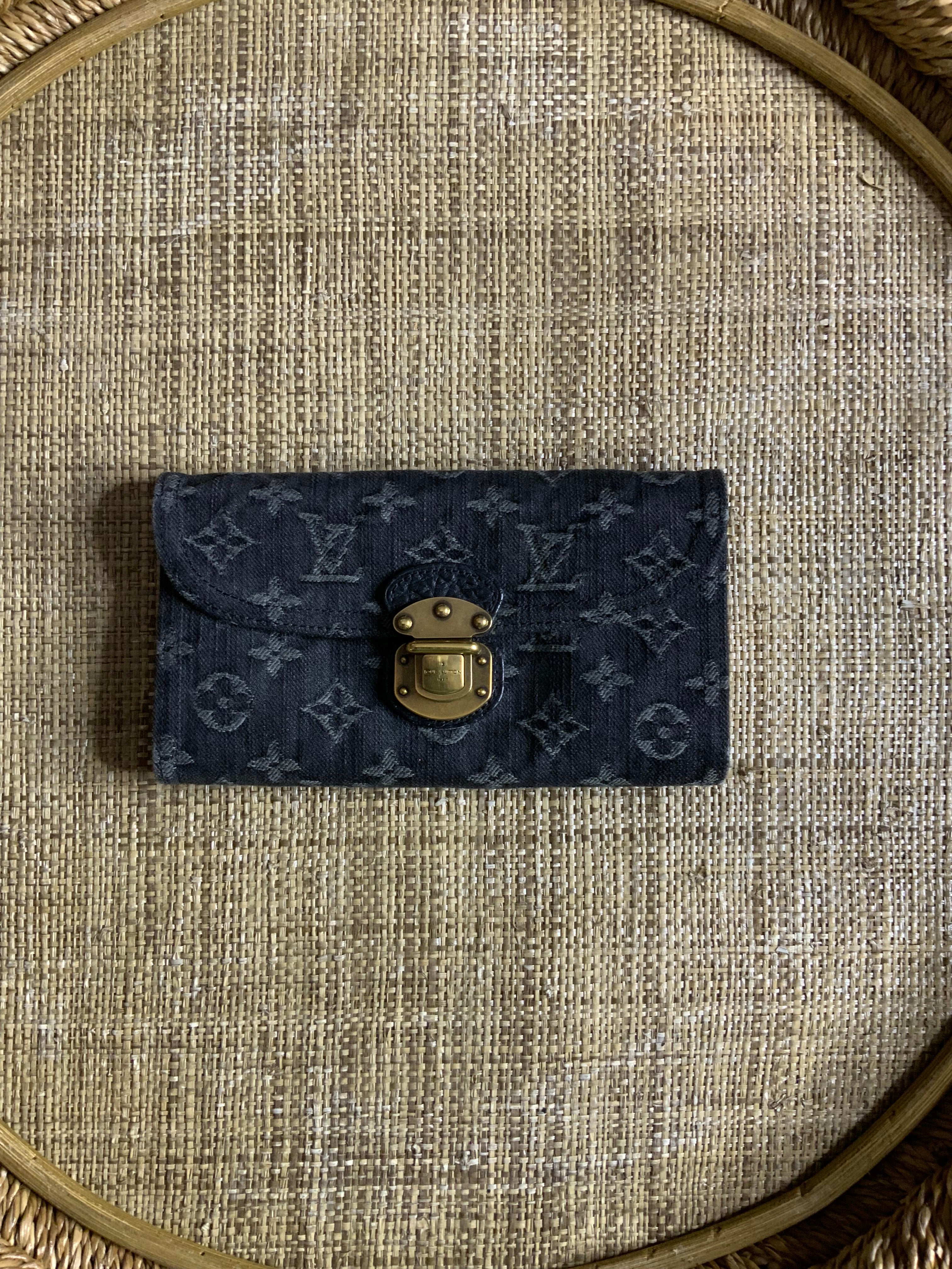 LOUIS VUITTON LV AMELIA DENIM WALLET BLACK