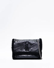 NEW!! SAINT LAURENT Medium Niki YSL Monogram Shearling And Leather Chain Bag