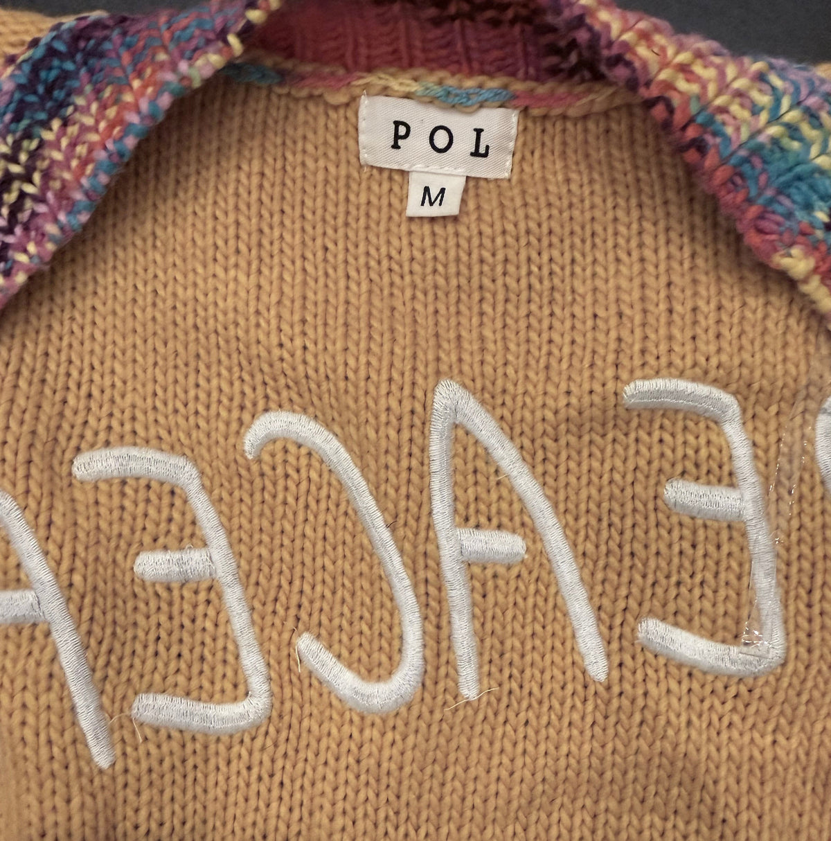 POL PEACE DAY 52 COLORFUL OPEN CARDIGAN (M) & MATCHING
JOGGERS (L) SET