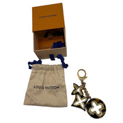 Louis Vuitton Fleur de Monogram Bag Charm & Key Holder | Gold & Tortoise Resin | Full Set