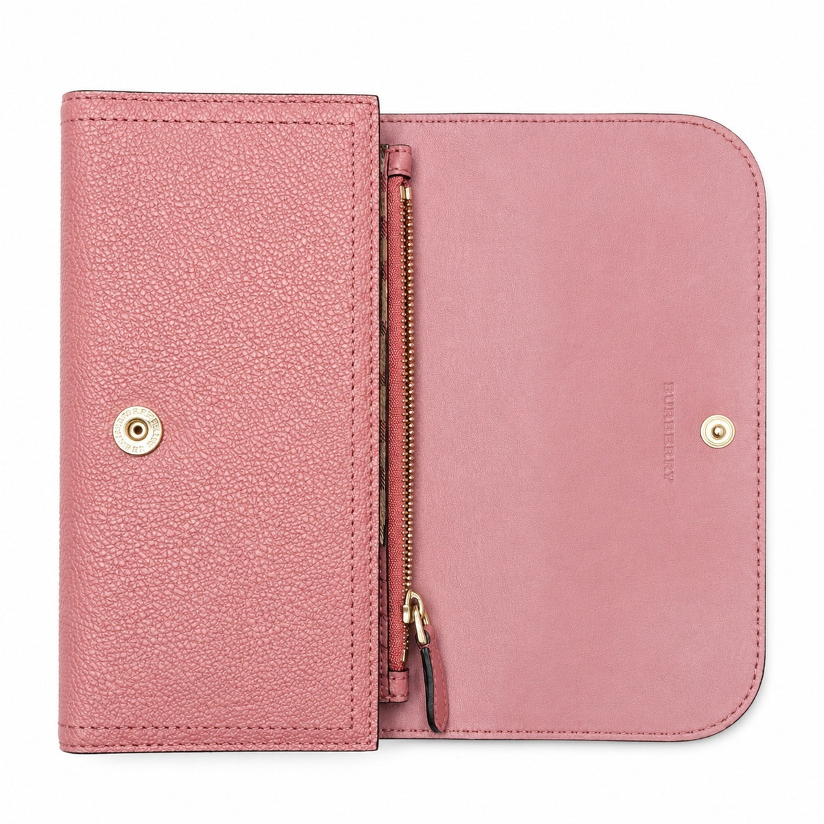 BURBERRY Dusty Pink Grained Leather Kenton Continental Wallet