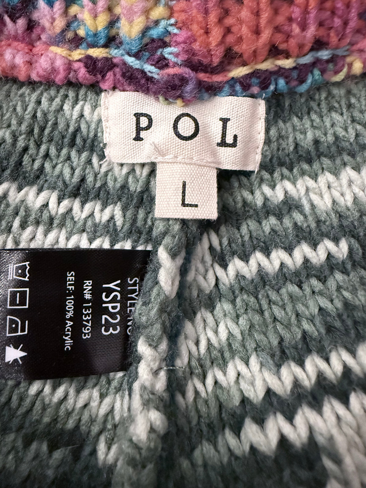 POL PEACE DAY 52 COLORFUL OPEN CARDIGAN (M) & MATCHING
JOGGERS (L) SET