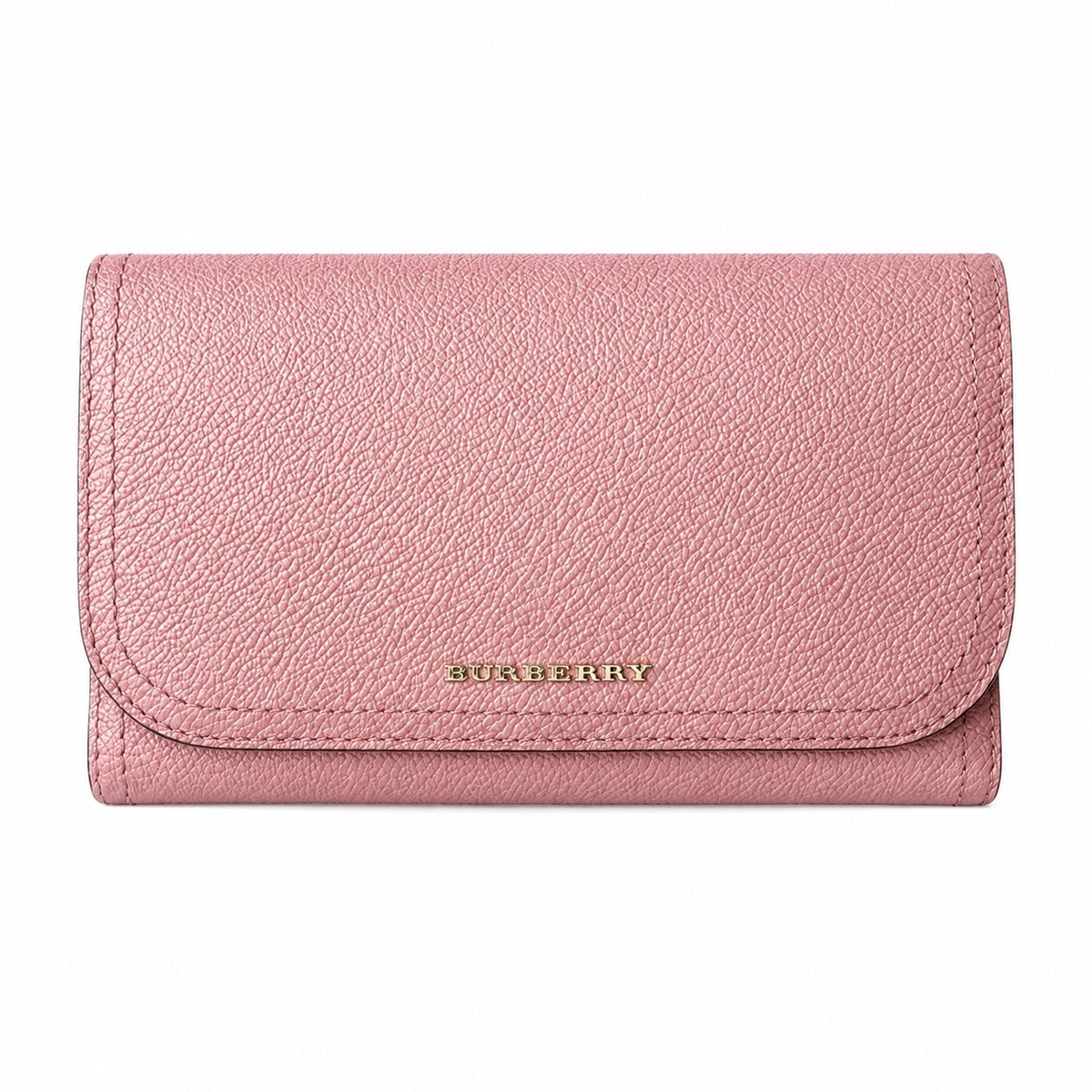 BURBERRY Dusty Pink Grained Leather Kenton Continental Wallet