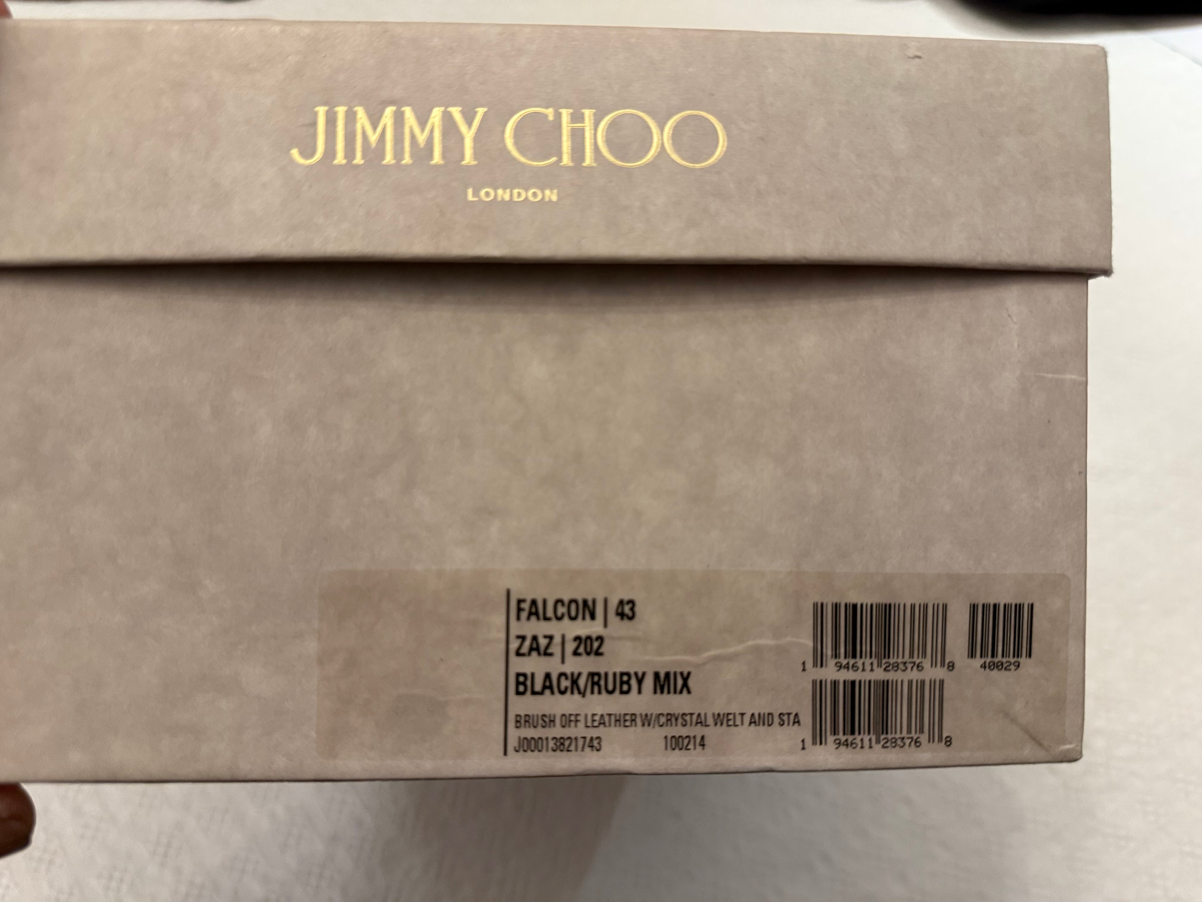New Jimmy Choo FALCON black polished leather Oxford shoes