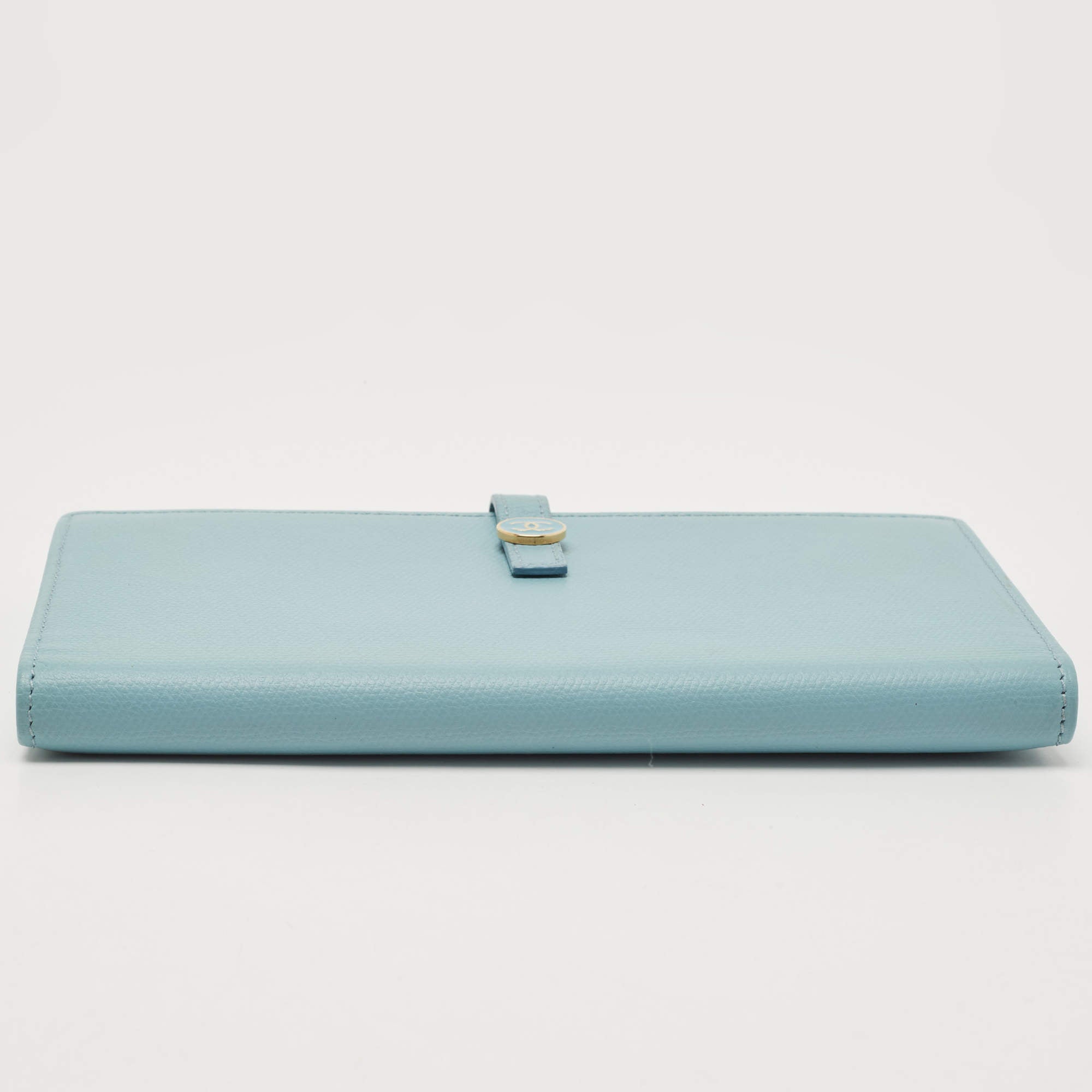 CHANEL Blue Leather CC Flap French Continental Wallet