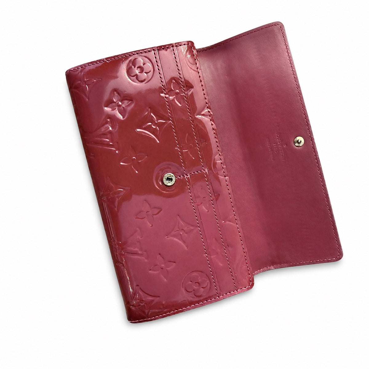 Louis Vuitton red monogram vernis long wallet