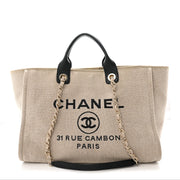 CHANEL NORTH SOUTH DEAUVILLE CANVAS TOTE MEDIUM