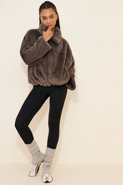 Free People Alpine Faux Fur Half Zip