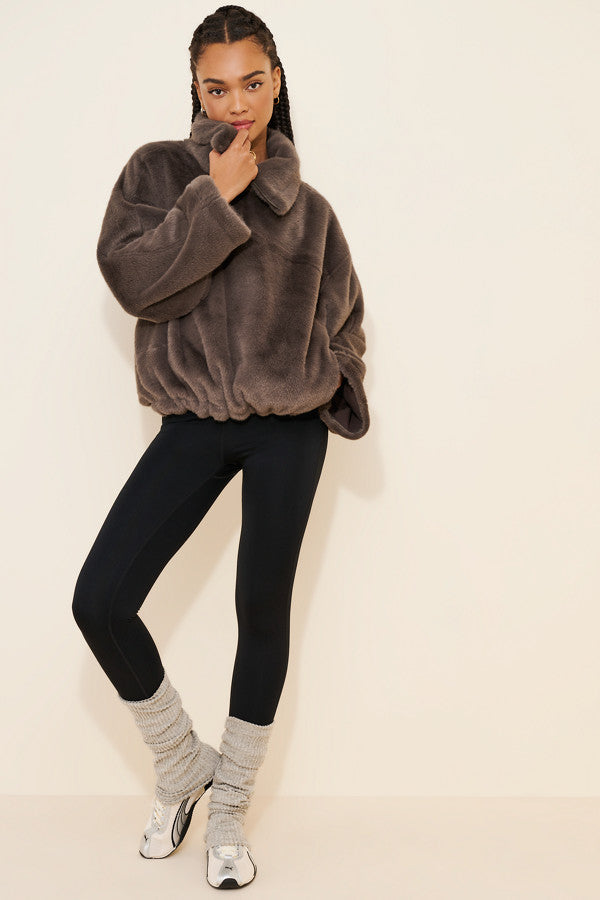 Free People Alpine Faux Fur Half Zip