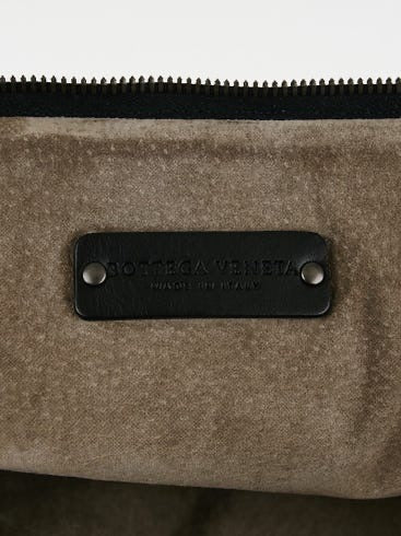 BOTTEGA VENETA 			Black Intrecciato Woven Calf Leather Top Handle Bag