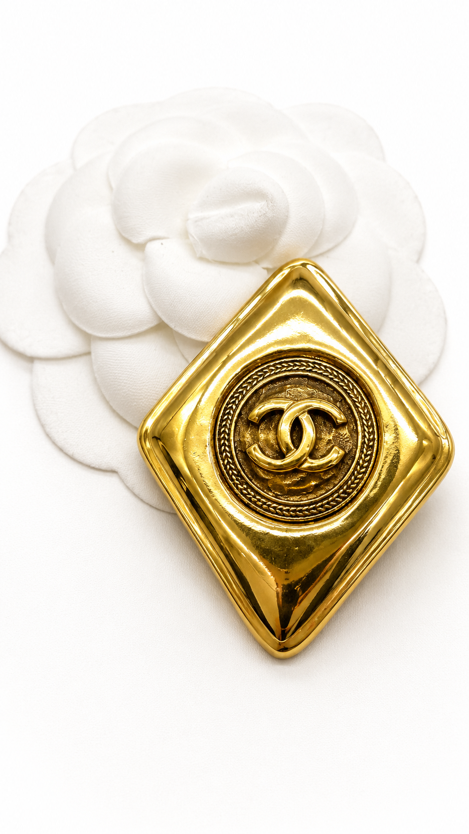 CHANEL VINTAGE CC LOGO BROOCH