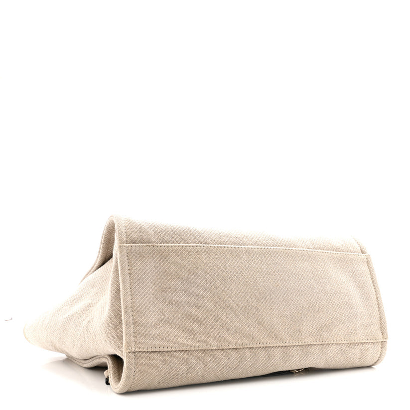 CHANEL NORTH SOUTH DEAUVILLE CANVAS TOTE MEDIUM