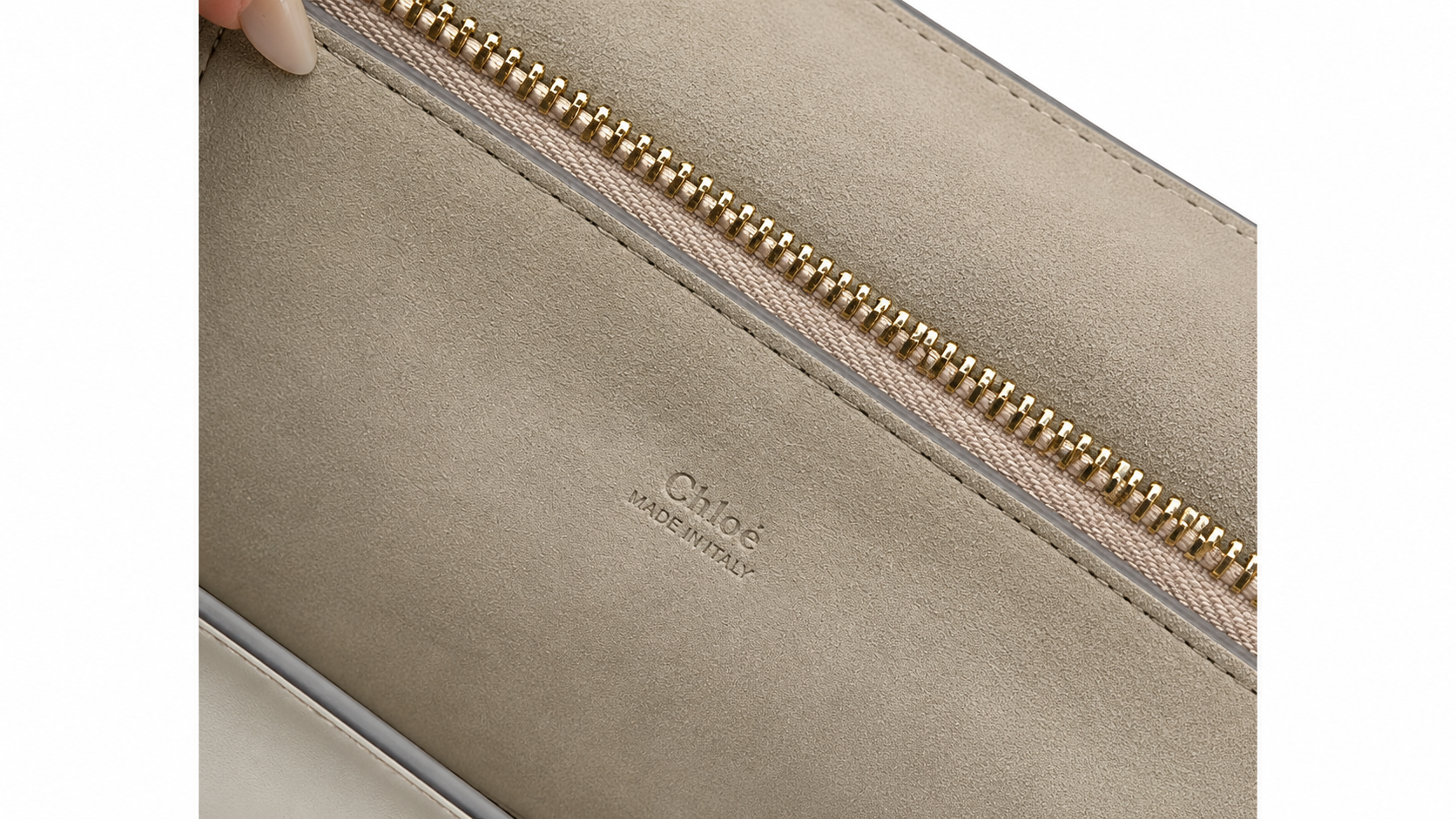 CHLOÉ FAYE Shoulder Bag Motty Gray Suede and Leather Medium