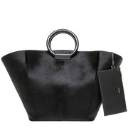 SAINT LAURENT YSL Ponyhair Top Handle Bag from the 2024 Maxi Trapeze Tote Collection by Anthony Vaccarello.