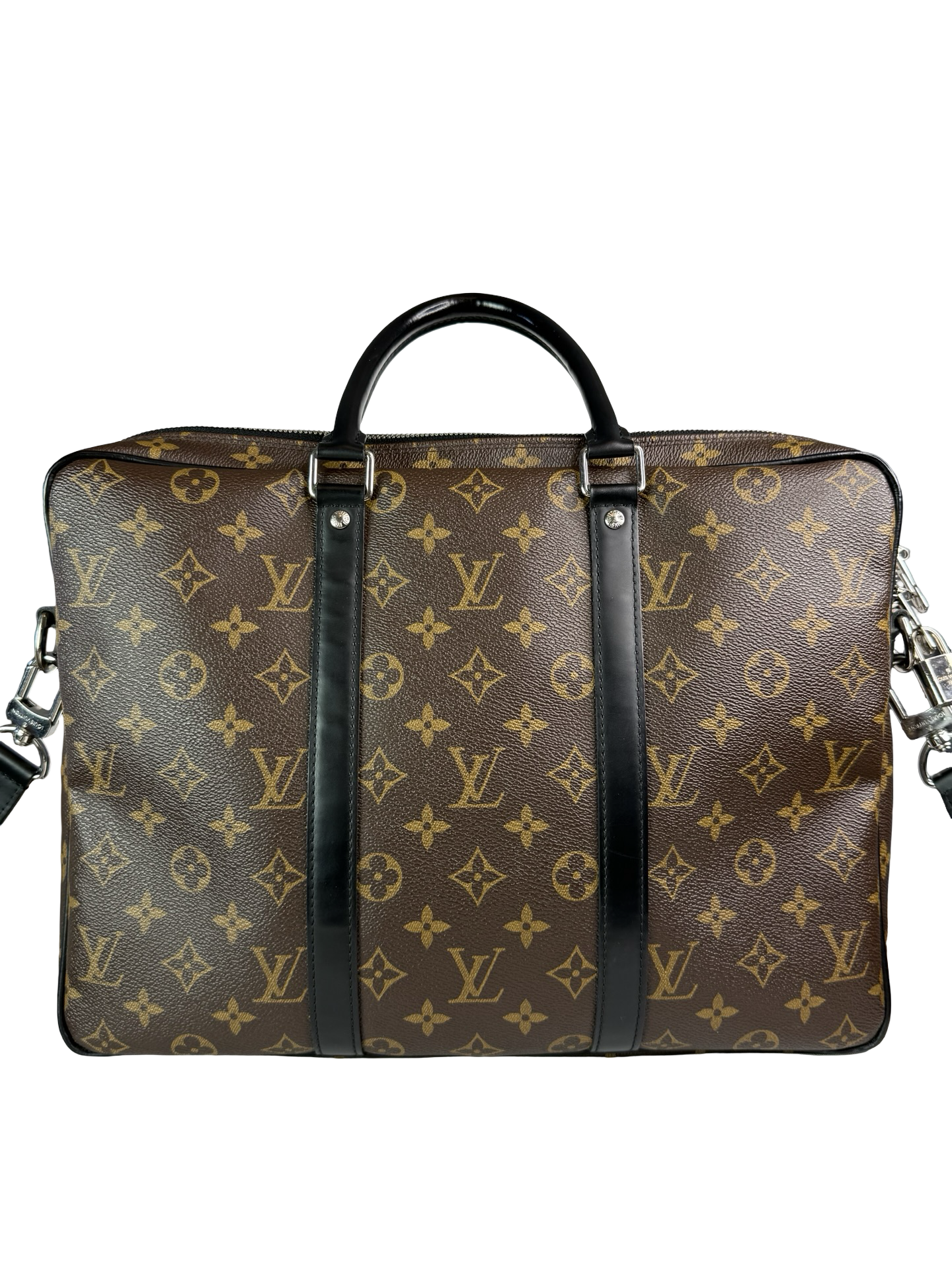 LOUIS VUITTON LV Monogram Macassar Porte-Documents Voyage PM Briefcase Bag