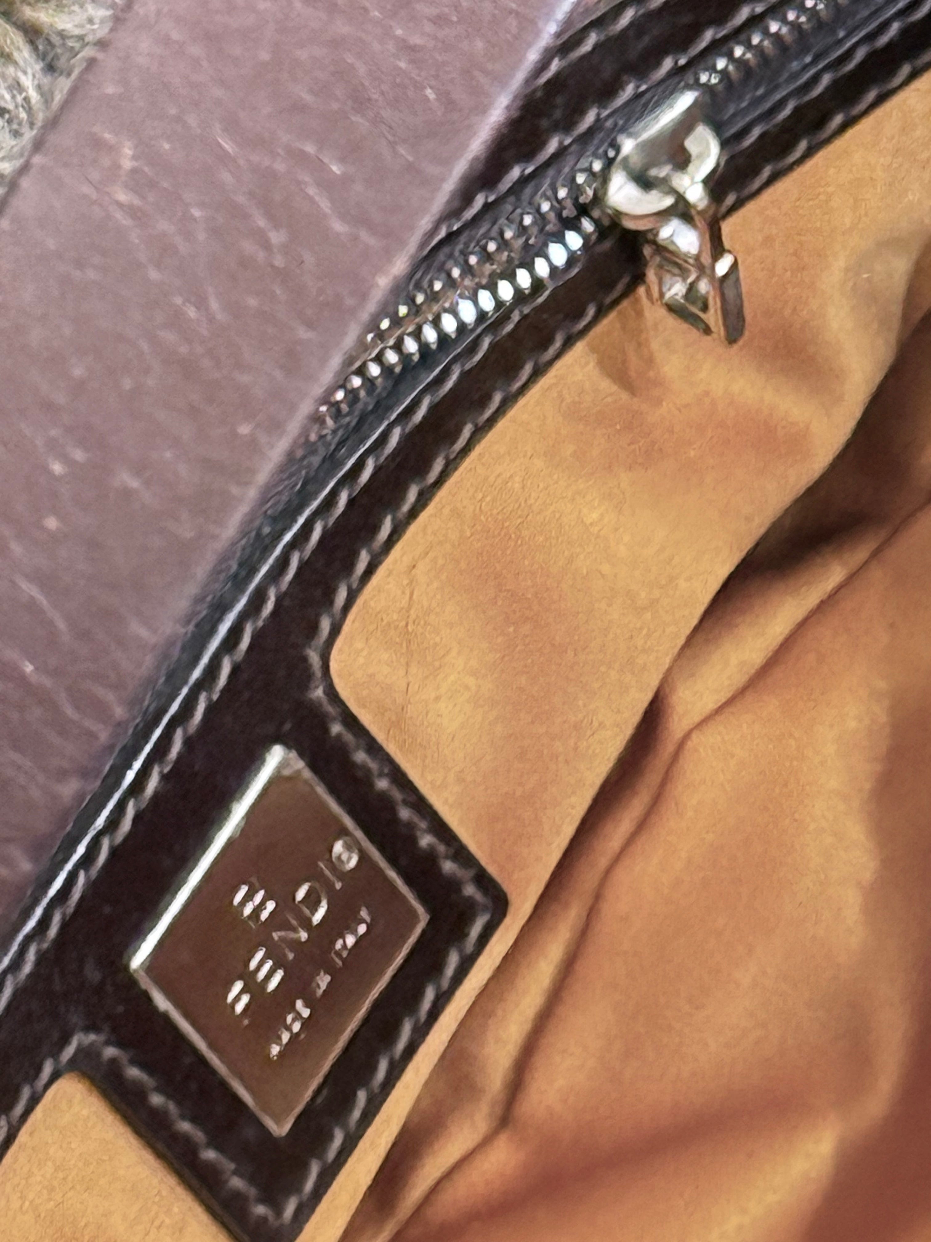 FENDI VINTAGE CROCHET KNIT FLORAL BAGUETTE