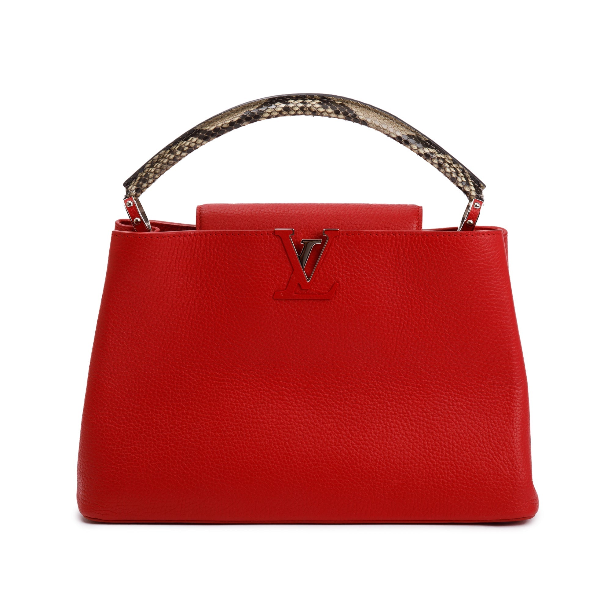 RARE!! LOUIS VUITTON LV Python top handle, Taurillon Capucines MM