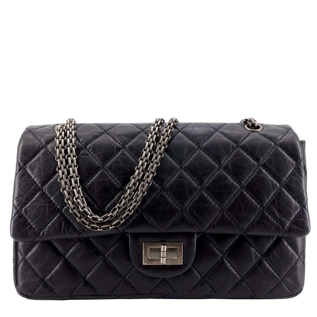 CHANEL 2.55 REISSUE LARGE DOUBLE FLAP BORDEAUX RED INTERIOR
