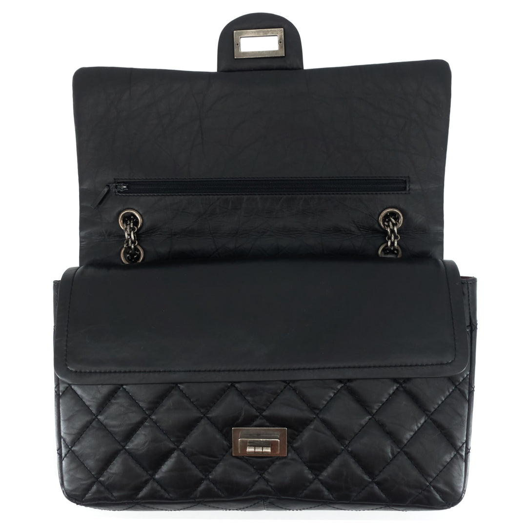 CHANEL 2.55 REISSUE LARGE DOUBLE FLAP BORDEAUX RED INTERIOR