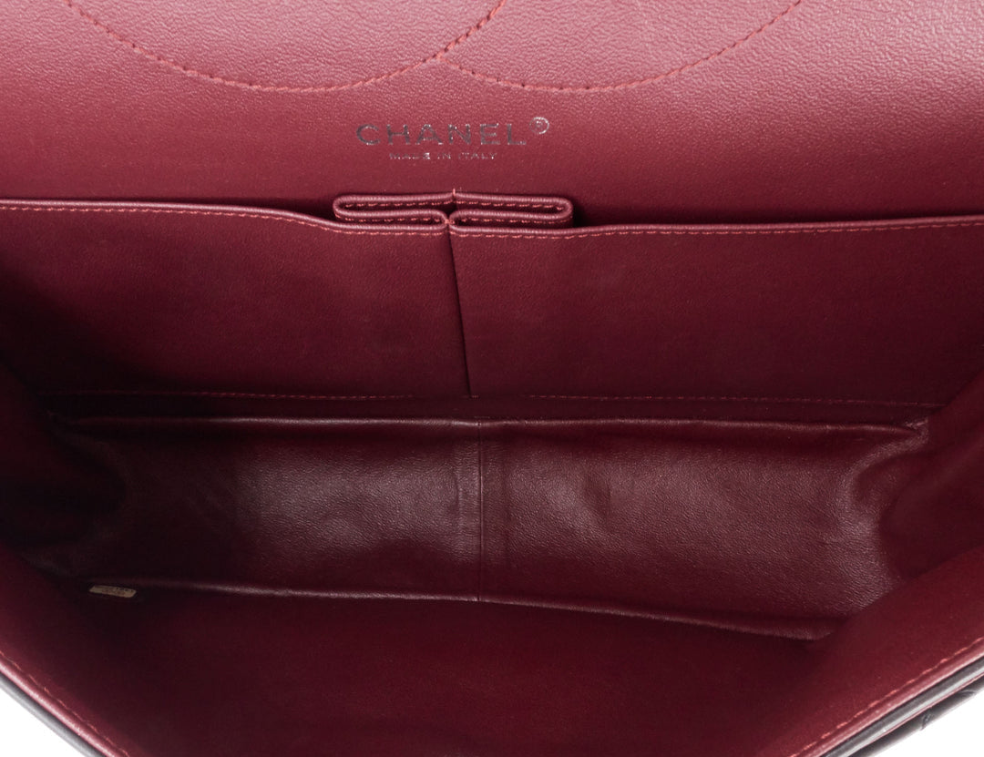 CHANEL 2.55 REISSUE LARGE DOUBLE FLAP BORDEAUX RED INTERIOR