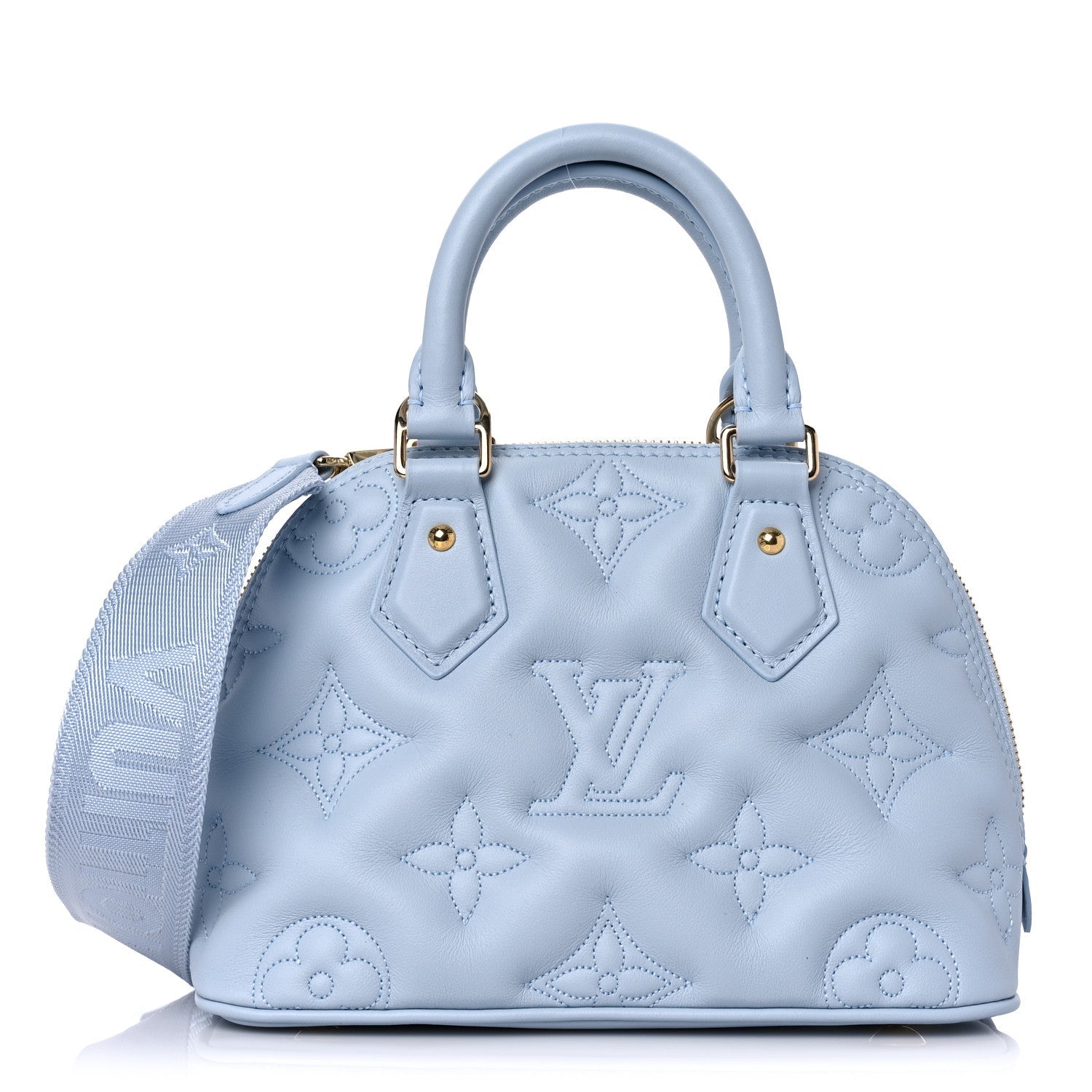 LOUIS VUITTON Alma BB in "Ice Blue" Calfskin Bubblegram leather LV