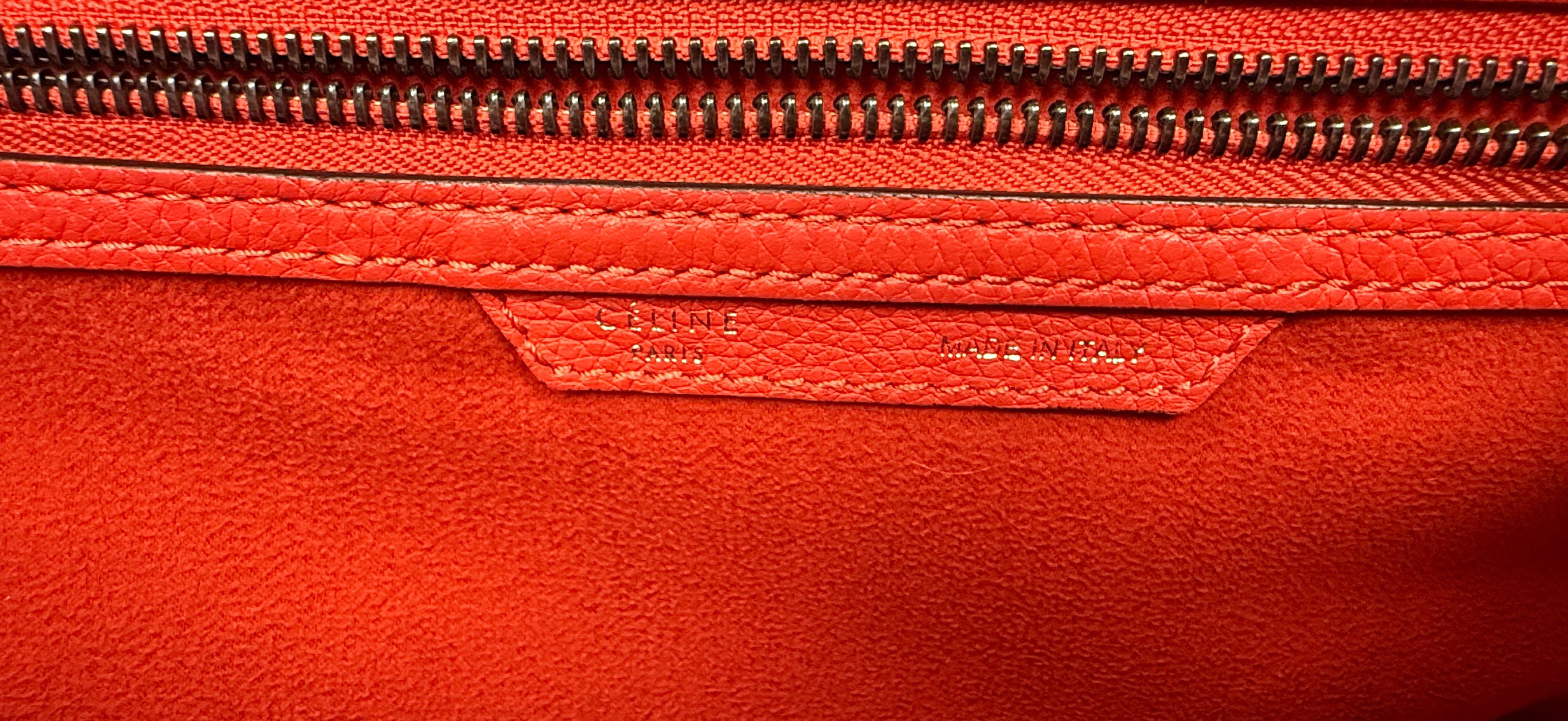 CELINE RED MICRO LUGGAGE BAG