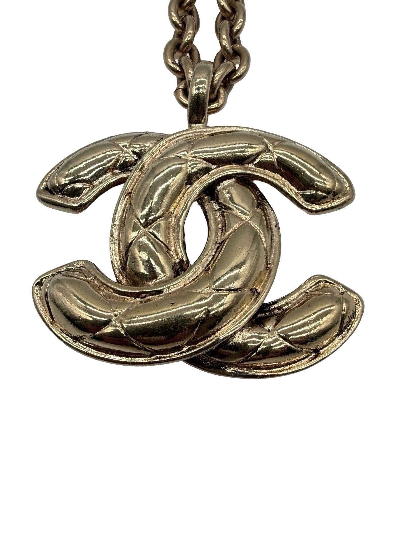 Chanel Quilted CC Pendant Necklace