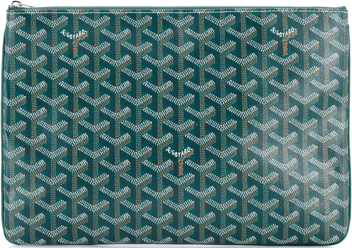 Goyard Senat MM Zip Pouch | Green Goyardine Canvas | Luxury Portfolio Clutch