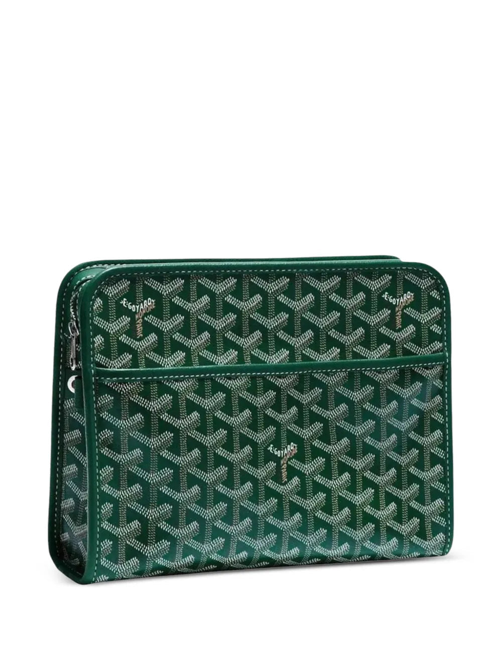 Goyard Senat MM Zip Pouch | Green Goyardine Canvas | Luxury Portfolio Clutch