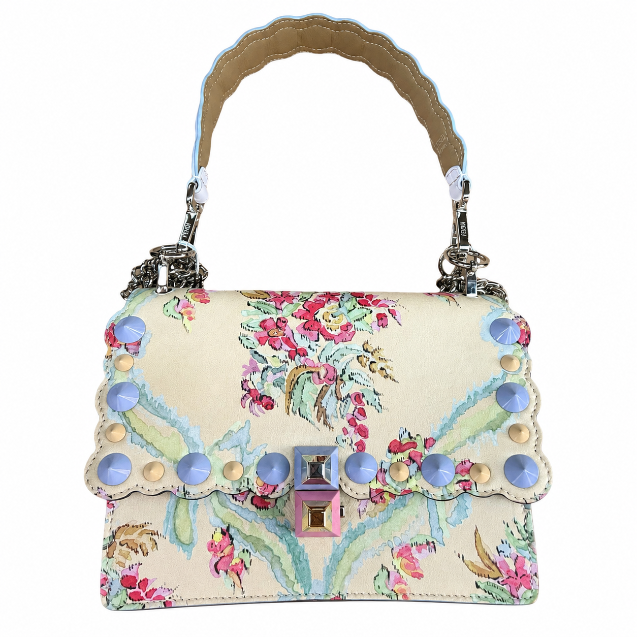 Fendi Kan I floral shoulder bag with scalloped edges