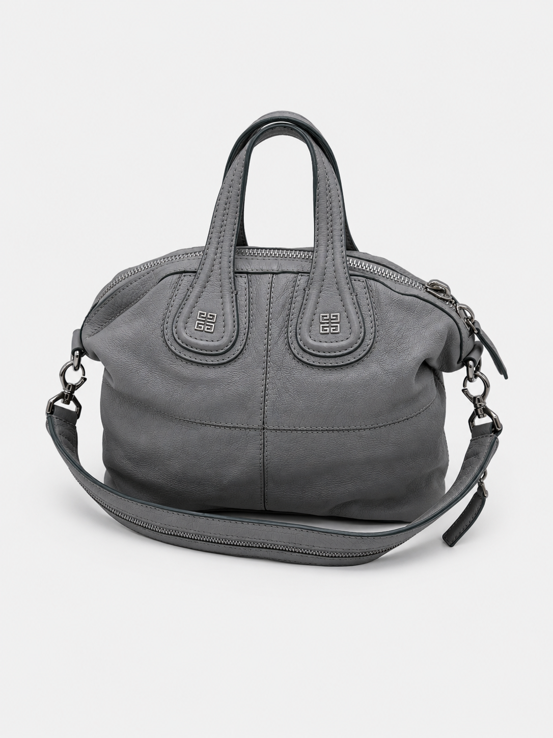 Givenchy Nightingale Medium Satchel – Grey Pebbled Leather