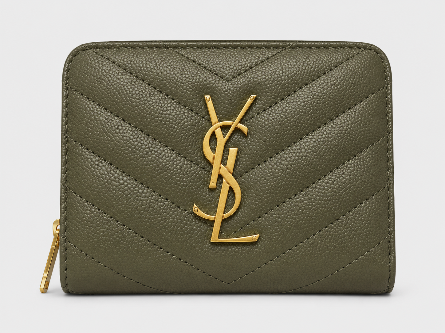 SAINT LAURENT YSL - Khaki Monogram Origami Wallet