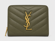 SAINT LAURENT YSL - Khaki Monogram Origami Wallet